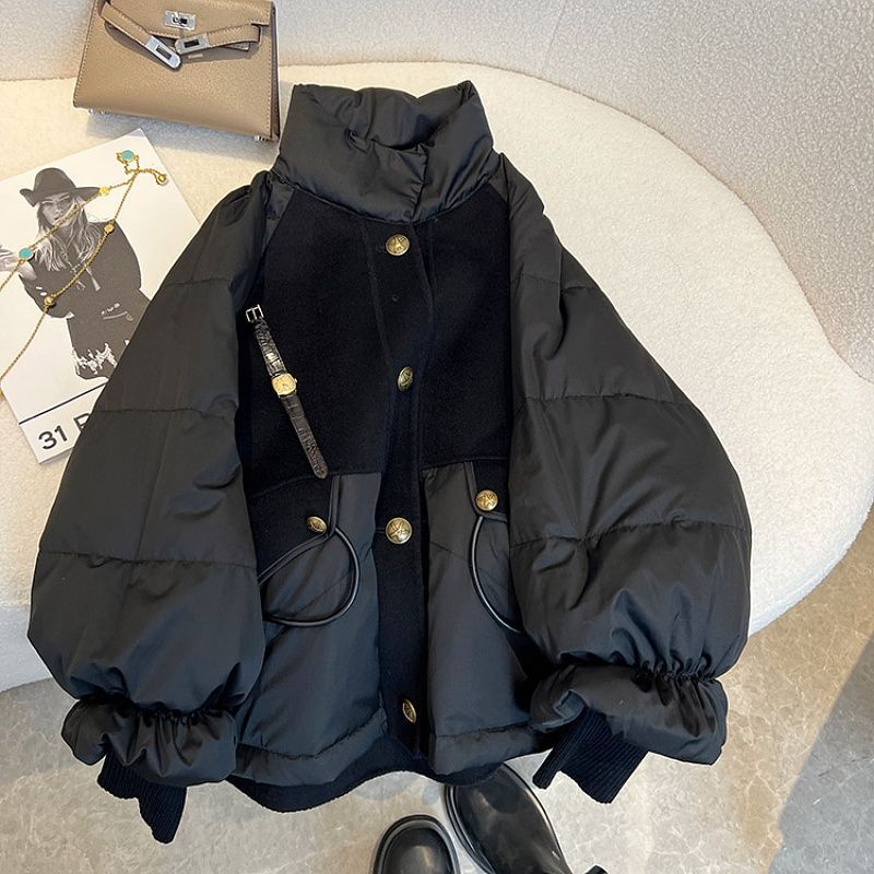 Mantel atasan kardigan Y2K Retro wanita, mantel Atasan katun hangat, jaket Blazer Vintage gaya Korea, pakaian luar musim dingin untuk wanita