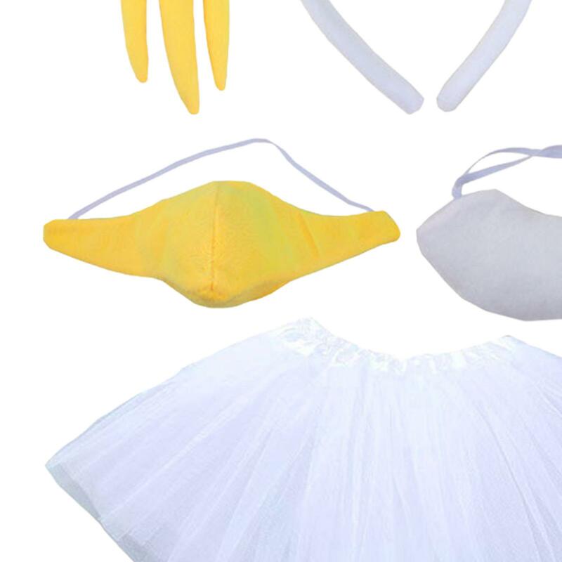 Easter Chicken Head Hoop Set Animal Dress up Chicken Costume Farm Animal Costume for Holiday Cosplay Prop Supplies Party Adults