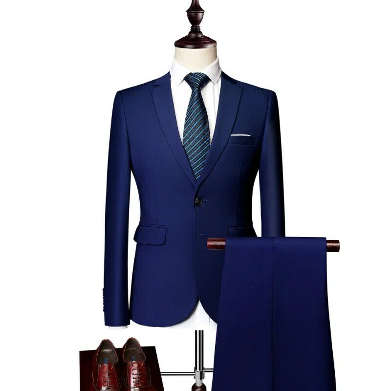 Fatos de casamento elegantes masculinos, conjunto de blazers, 3 peças, jaquetas clássicas formais, colete, calça, casacos completos, traje de luxo, 2024