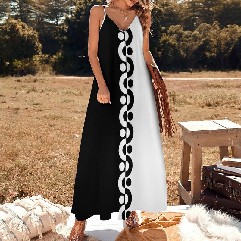 Robe en fibre bicolore pour femmes, robe de plage, robes d'occasion formelles, noir et blanc, moderne, été, 2023