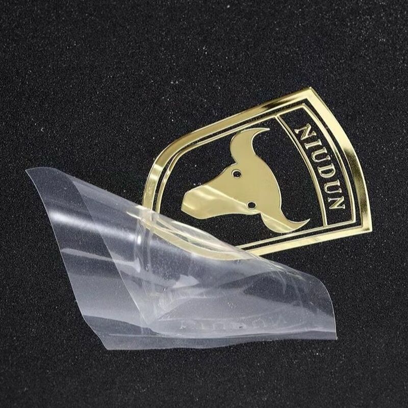 3D kustom stiker transfer emas bersinar logo logam perak label kristal merekat sendiri merek dipersonalisasi DTF cetak UV foil relief