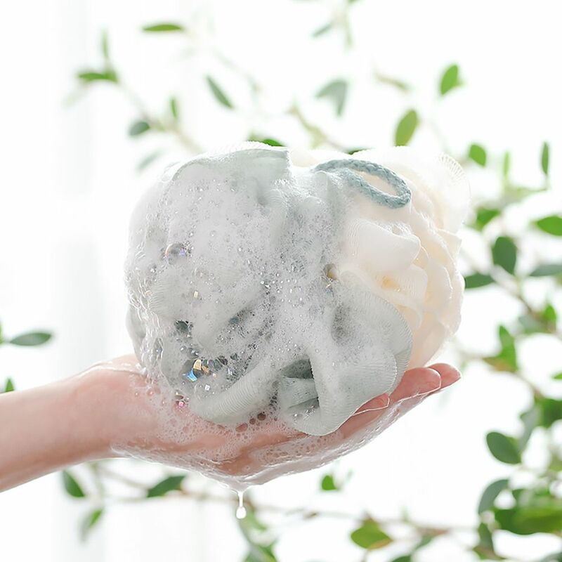 นุ่มตาข่ายอาบน้ำฟองน้ำฟองน้ำ Bath Bubble Ball Body สครับขัดผิว Exfoliating Scrubber แปรงห้องน้ำอุปกรณ์เสริม