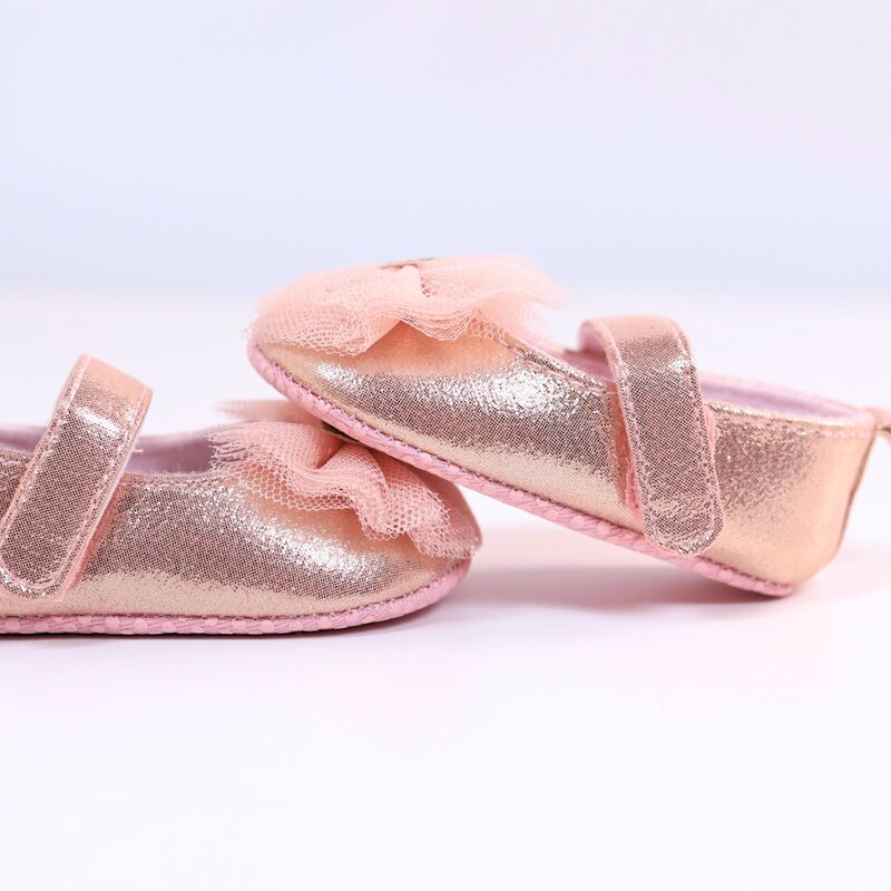 Sapatos elegantes de bowknot Mary Jane para bebês, leves, antiderrapantes, sola macia, sapatos para festas internas e externas, na moda