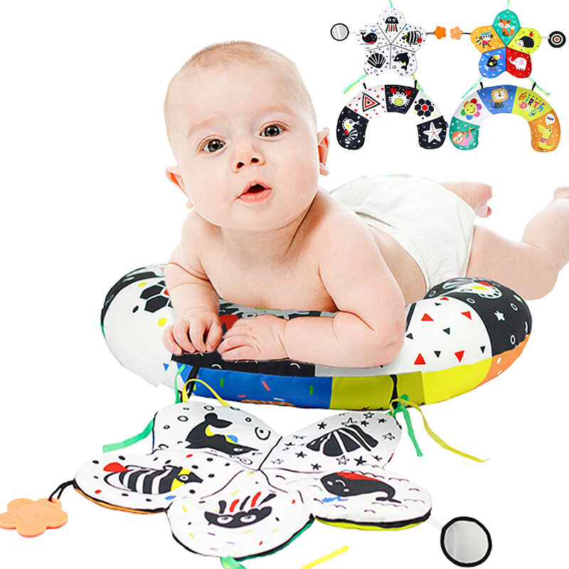 Dziecko brzuch poduszki zabawki czarne białe zabawki o wysokim kontraście dla niemowląt zabawki Montessori dla noworodków 0-6 6-12 12-18 miesięcy