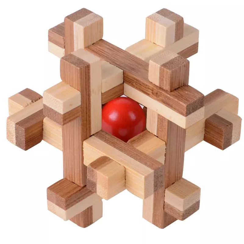 Kong Ming Lock-Brinquedo educativo de madeira para crianças, Lu Ban Lock, IQ Brain Teaser, Crianças Montessori 3D Puzzles Game, Desbloquear Brinquedos para Adultos