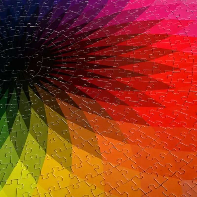 Kolorowa tęczowa łamigłówka 1000 sztuk/zestaw okrągła geometryczna łamigłówka fotograficzna dla dorosłych dzieci edukacyjna redukcja stresu zabawka Puzzle Jigsaw papierze