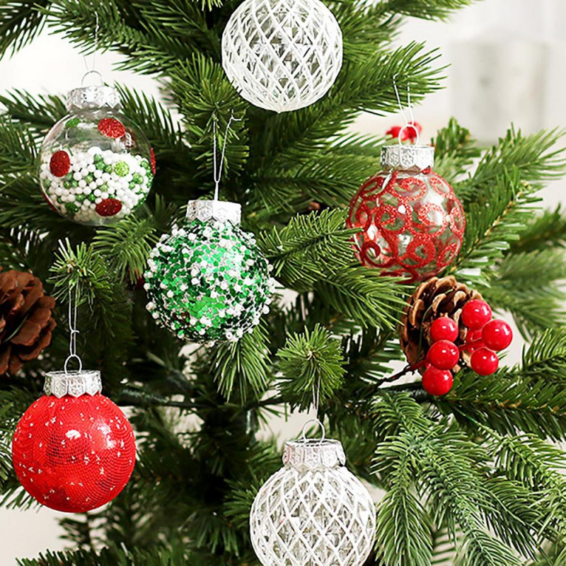 Juego de bolas colgantes para árbol de Navidad, 70 piezas, casa multicolor, decoración para fiesta en casa, adornos artesanales