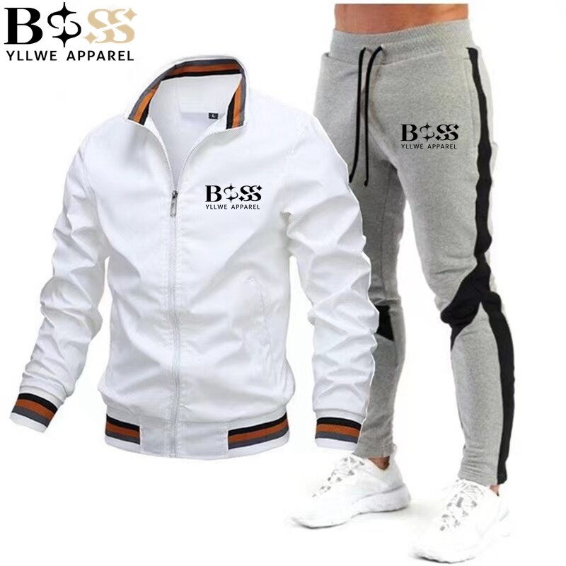 2024 autunno/inverno BSS YLLWE abbigliamento nuova giacca da uomo Set Casual pantaloni impiombati giacca da Baseball Stand collo giacca di alta qualità