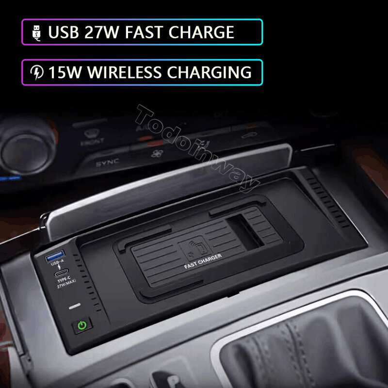 15W Wireless charging plate For Audi A6 C7 A7 S6 RS6 S7 RS7 2011-2018 phone charger mobile holder usb quick charge trim