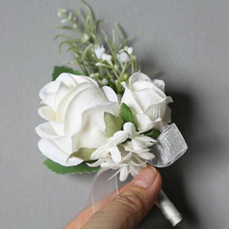 Broche de mariée en forme de fleur imbibée, fausse fleur, manteau imbibé, poche, corsage décoratif, robe de fleur rose, épingle