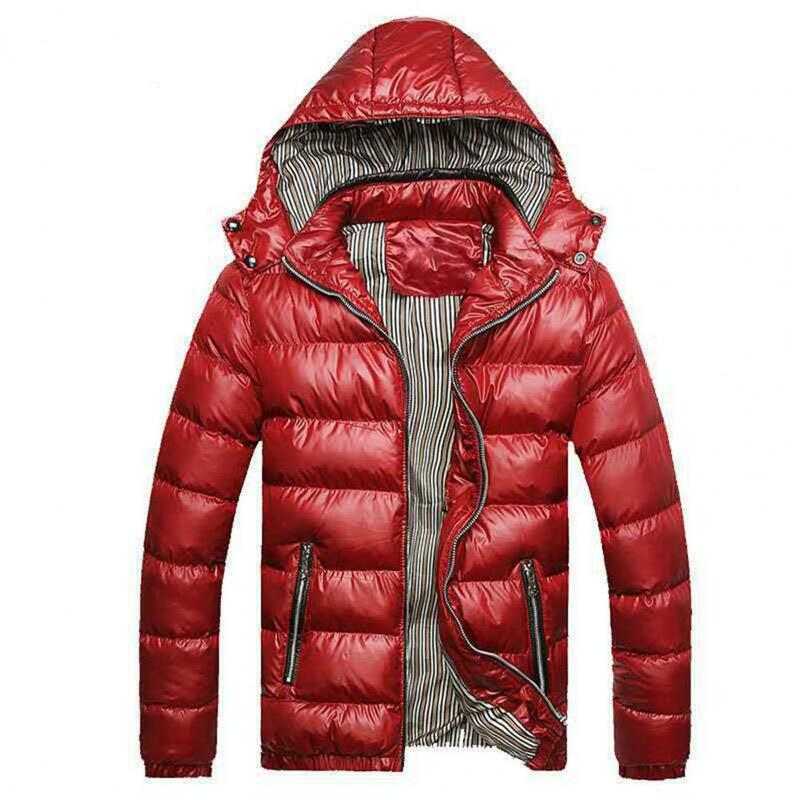 Модное Стильное теплое пальто с карманами, толстовка с капюшоном, осенне-зимнее Мужское пальто, уличная одежда с хлопковой подкладкой