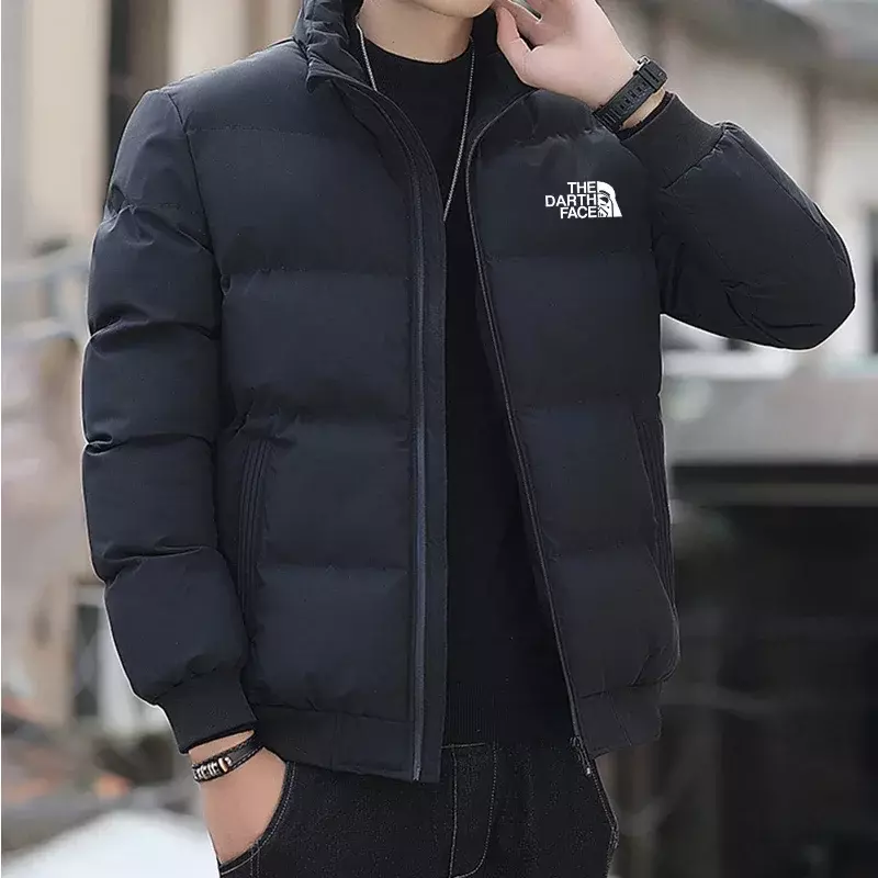 Хлопковая куртка и мужская куртка, плотный и теплый тренчкот, европейский размер, искусственная кожа, зима, 2023