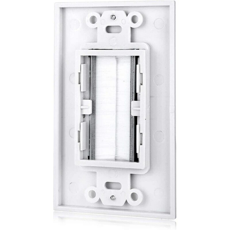 NEW-5 Pack Brush Wall Plate 1-Gang Wall Plate, Brush Style Opening Pass Through Low Voltage Cable Plate In-Wall Installation