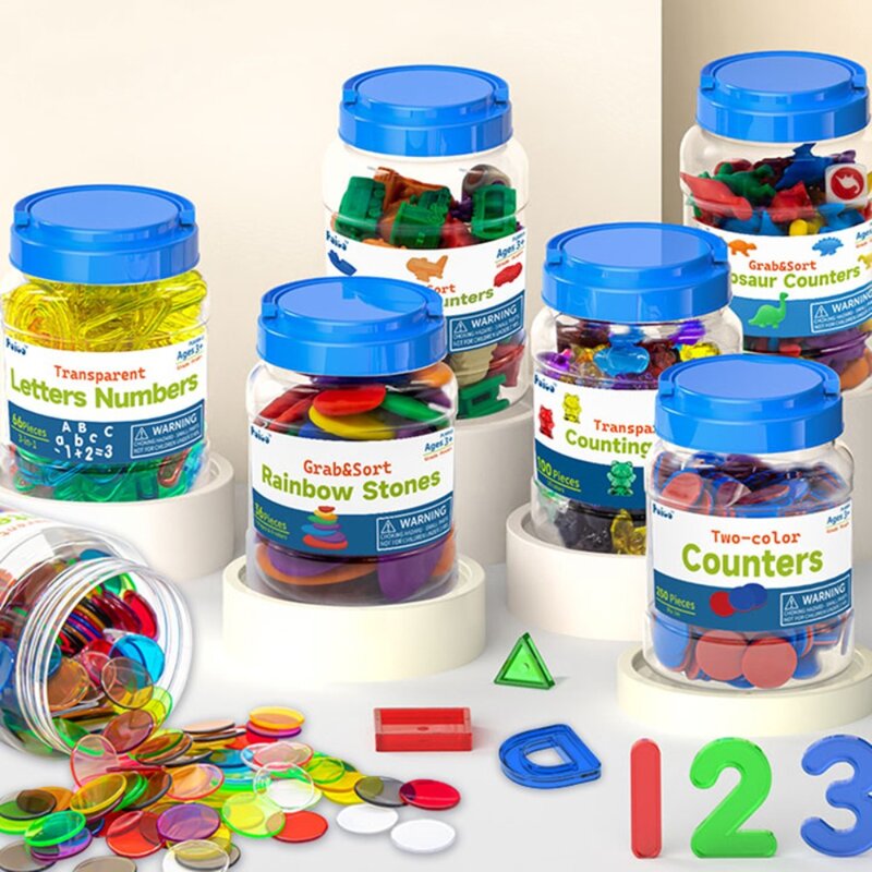 알파벳 몬테소리 라이트 테이블 장난감 보관 캔, 숫자 몬테소리 장난감 숫자, 다채로운 문자 숫자 보조