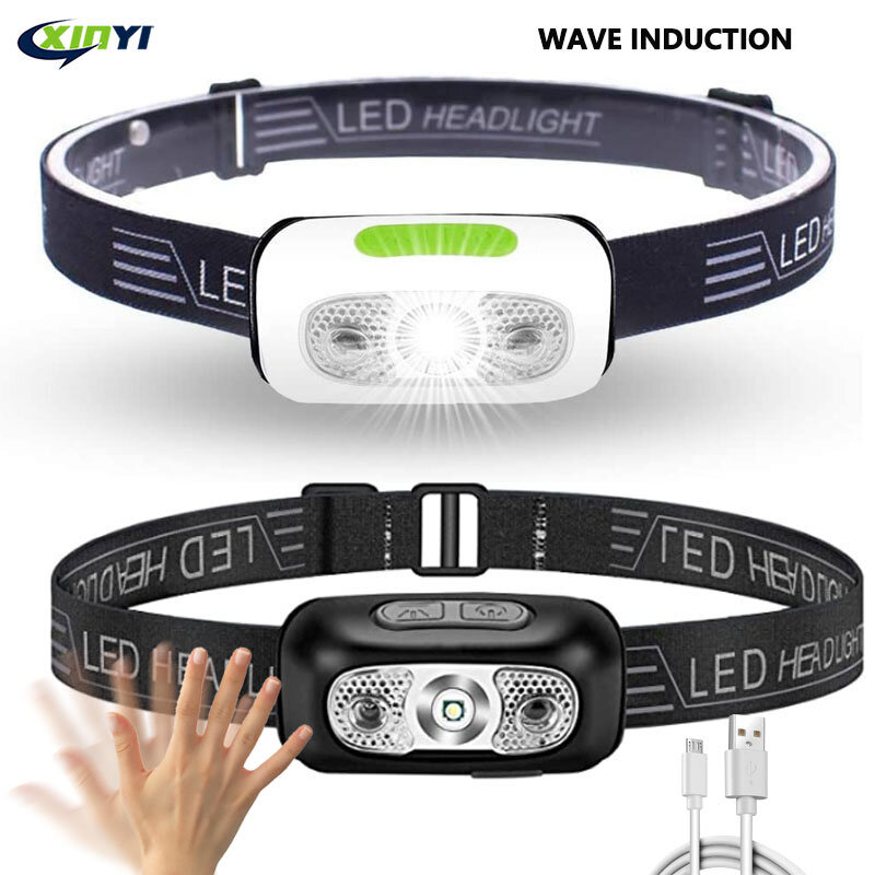 Körper Motion Sensor 1000LM Mini LED HeadlampWith USB Aufladbare Scheinwerfer 2ModesCamping Taschenlampe Kopf Licht Taschenlampe Lampe