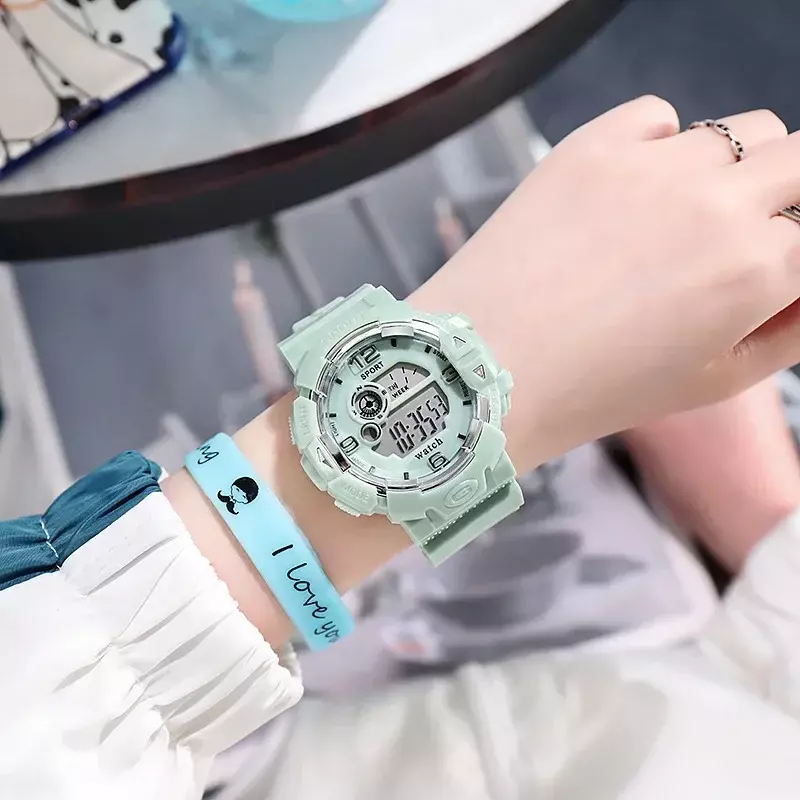 Jam tangan Digital untuk siswa anak-anak jam tangan Chronograph 24 jam jam modis jam tangan LED elektronik Olahraga jam Relojes untuk anak