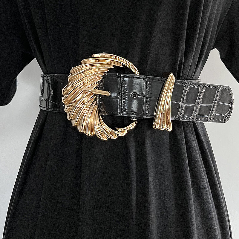 Damenmode Vintage Pu Leder Kummer bunds weibliches Kleid Korsetts Bund Gürtel Dekoration breiten Gürtel tb1283