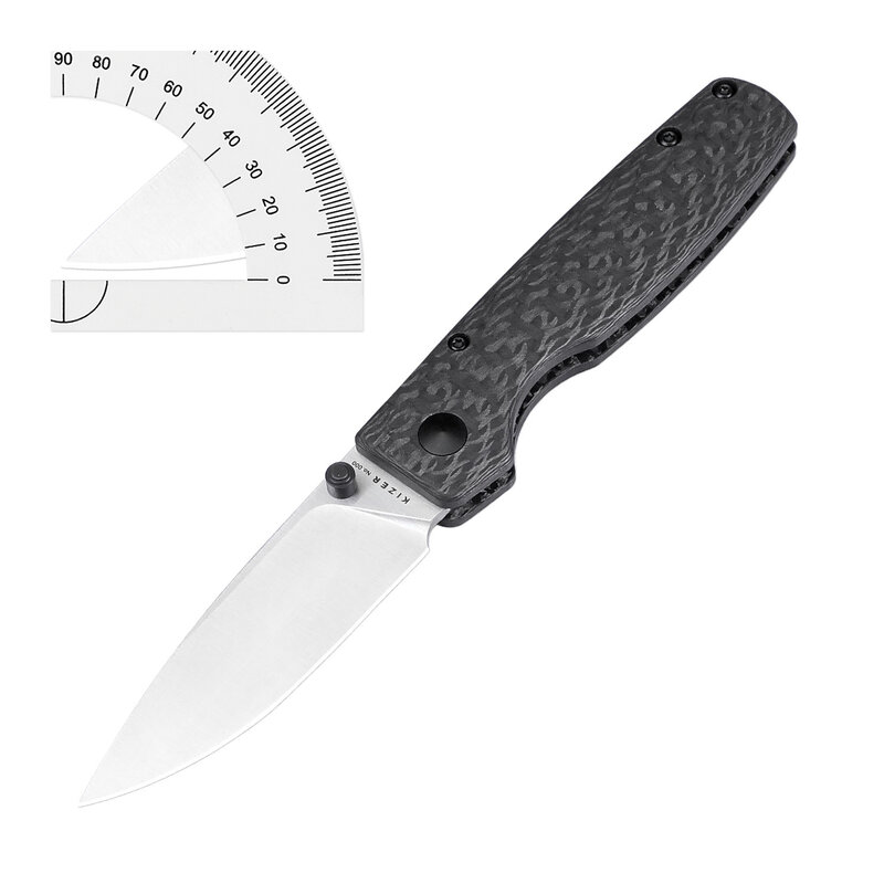 Kizer Mojave-Faca dobrável exclusiva, punho de fibra de carbono puro, lâmina de aço, faca tática, ferramentas manuais, original V3605M1, 154cm