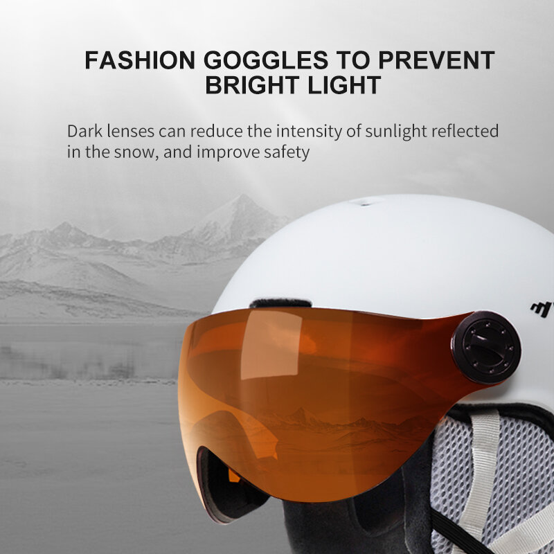 Шлем для лыжного спорта с интегрированными очками, ПК и EPS, высокое качество, Спорт на открытом воздухе, лыжный сноуборд и скейтборд