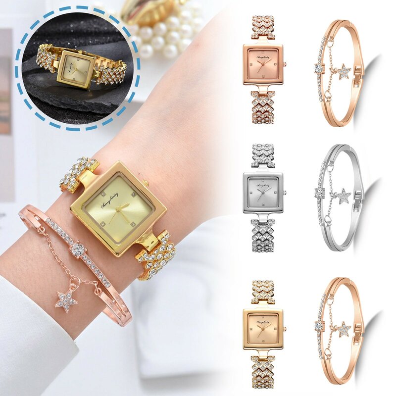 Jam tangan Quartz wanita, jam tangan wanita, modis, jam tangan kuarsa akurat, jam tangan wanita, warna emas