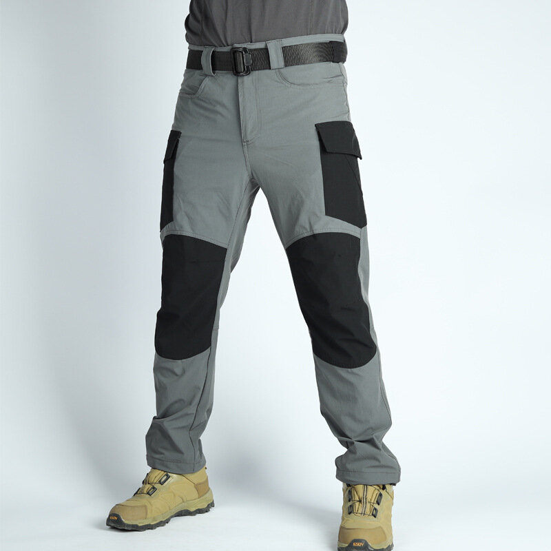Pantalones tácticos ajustados para hombre, monos rectos para entrenamiento al aire libre, múltiples bolsillos, senderismo, pesca, pantalones casuales de secado rápido, 2024