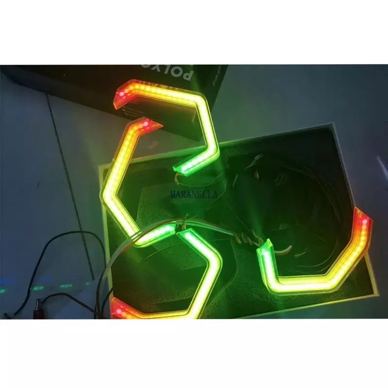 Faro LED de Ojos de Ángel con anillos de Halo, RGB, Bluetooth, Control por aplicación para E90, E81, E87, F30, E53, E60, E63, M3, M4, cuchara de luz diurna
