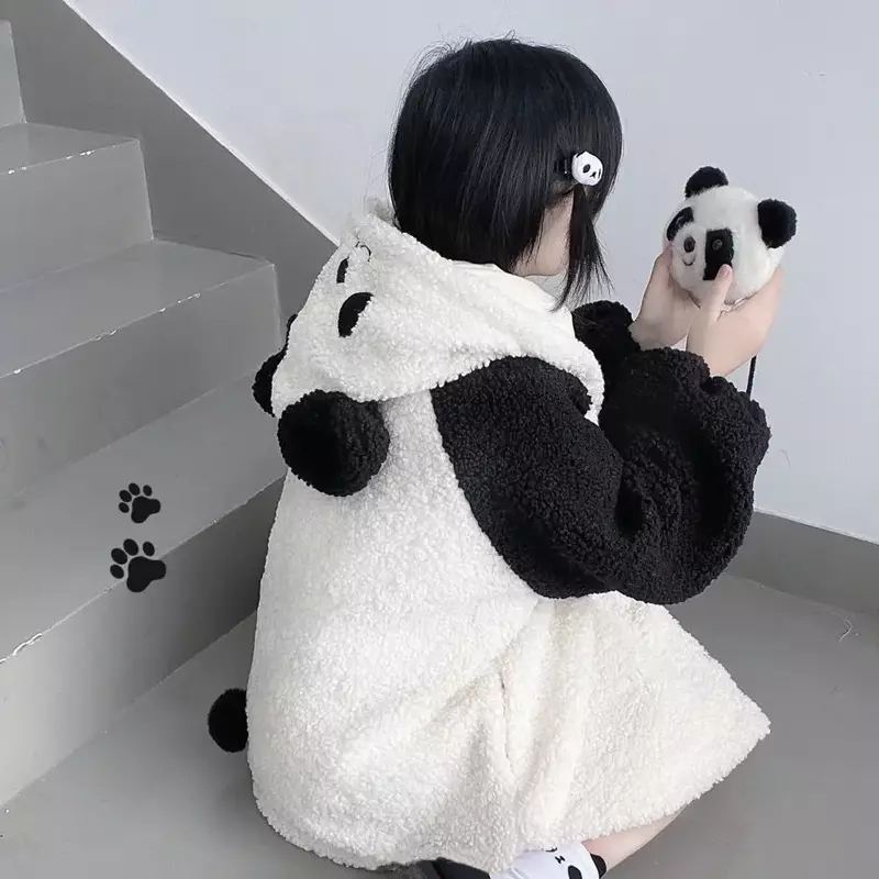 MINGLIUSILI кавайная Толстовка в стиле панды для женщин сохраняет тепло 2022 осень и зима новые корейские модные Универсальные милые толстовки