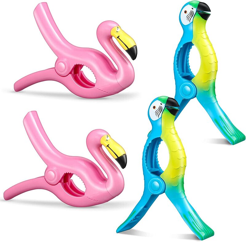Beach Towel Clips Flamingo Clip for Beach Chairs, Pool Chairs Keeps Towel from Blowing Away