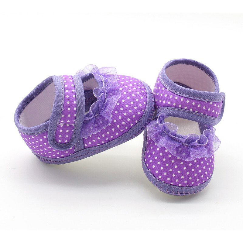 Dot Dot Gauze Soft Sole Non-Slip Baby Toddler Shoes Cotton Girls' Children'S Shoes Fashion Trend Baby Shoes 0-18 Months Old