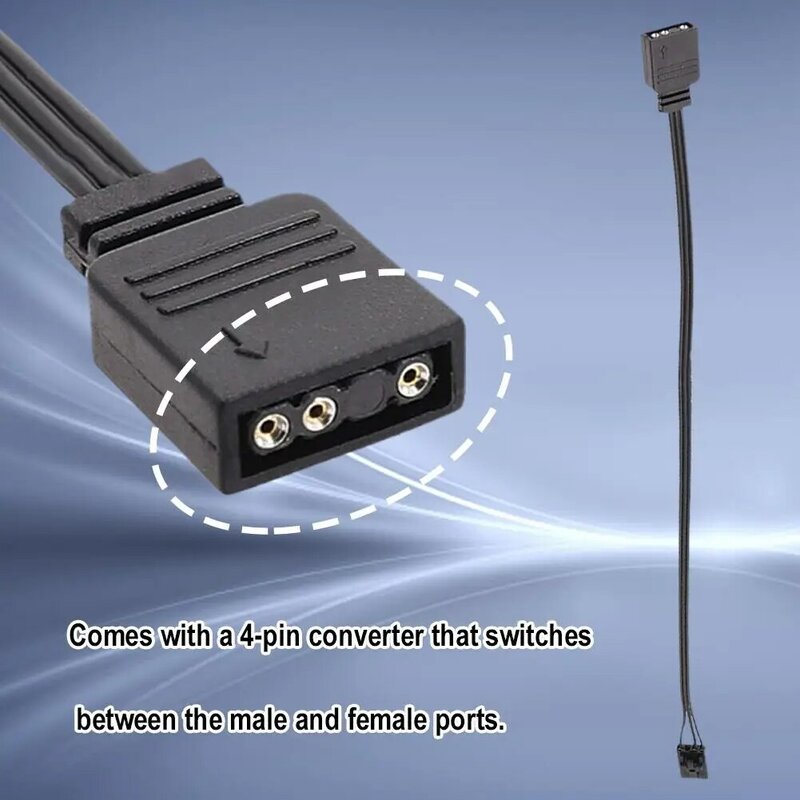 Corsair RGB용 어댑터 케이블, 표준 ARGB 4 핀 5V 어댑터 커넥터, 해적선 컨트롤러 어댑터 라인, QL LL120 ICUE