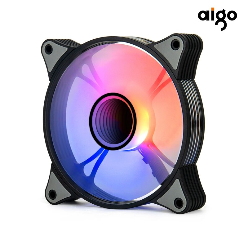 Aigo พัดลมคอมพิวเตอร์ AR12PRO ventoinha PC 120mm พัดลม RGB 4Pin PWM CPU พัดลมระบายความร้อน3pin5v พื้นที่12cm lador