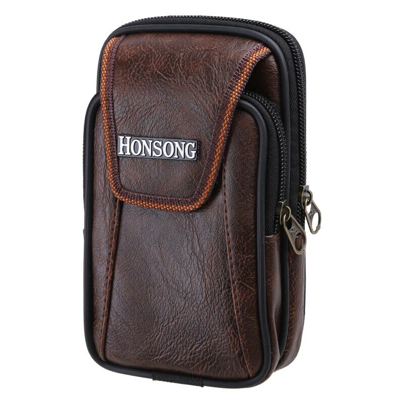 الرجال Vintage حقيبة جلدية الخصر متعددة الوظائف الهاتف الحقيبة الرياضة حزام الورك حزام حلقة الحافظة في الهواء الطلق محفظة صغيرة تحمل دروبشيب