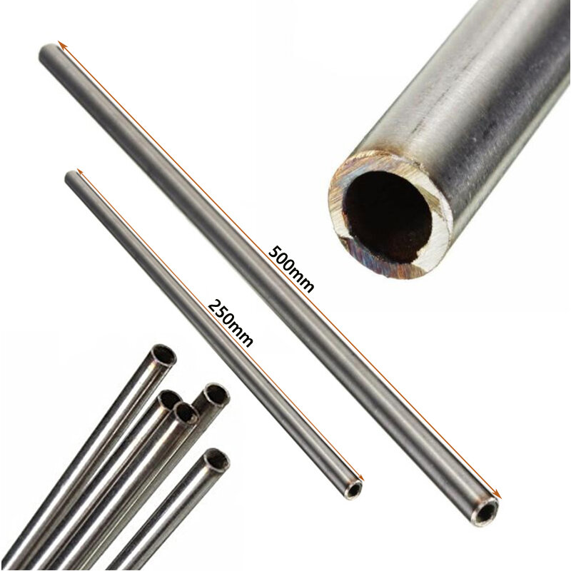1-10pcs 304 stainless steel round capillary 250mm 500mm long seamless straight tube 4x3mm/6x4mm/8x6mm/10x8mm/10x9mm/12x11mm