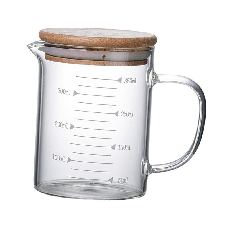 Стакан для измерения, прозрачная многофункциональная чашка большой емкости с крышкой, термостойкая стеклянная чашка для молока, сока, лемонада, напитков, кофе, подарки