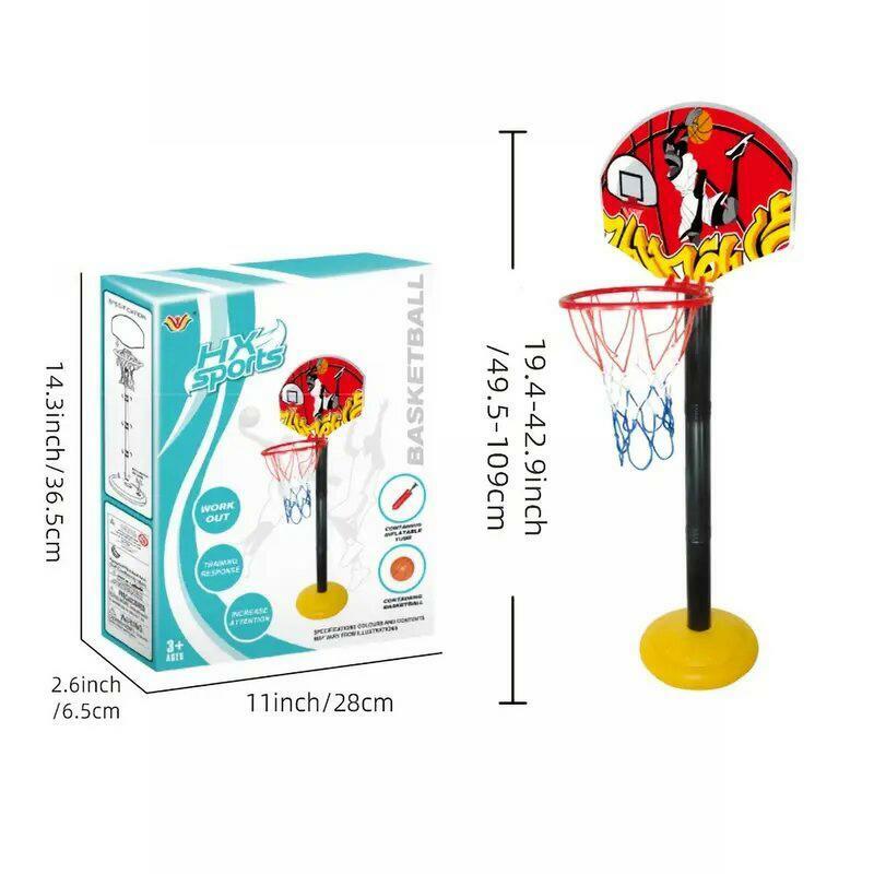 Kids Basketball Hoop And Stand Sensory Basketball Court Hoop Set With Inflatable Ball And Pump Kids Sports Toys For Garden