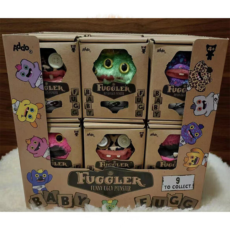 Fuggler asli boneka Teddy Plushie boneka Monster lucu hadiah jelek boneka binatang aneh Monster lucu