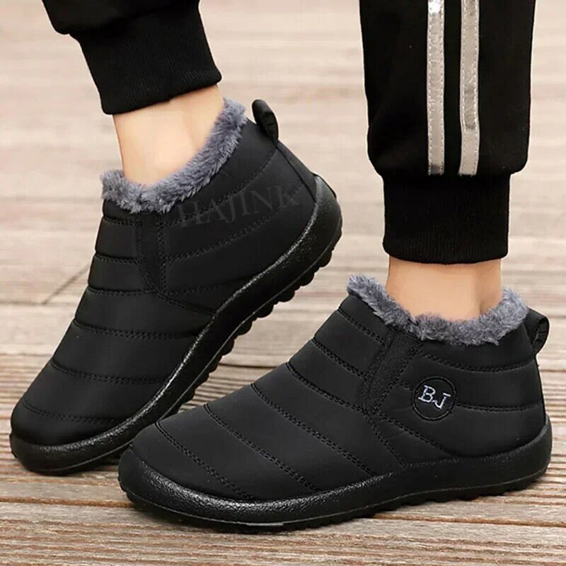 Sepatu boot musim dingin, sepatu bot semata kaki tetap hangat, sepatu bot salju Mujer Slip on, sepatu bot musim dingin, ungu, hitam, harga rendah