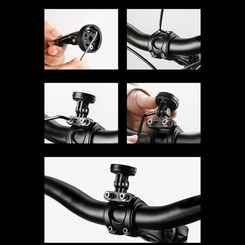 Support de guidon de vélo en alliage d'aluminium, potence de vélo, adaptateur de caméra de sport 4.5x4.5 cm, accessoires de vélo pour lampe de poche Garmin