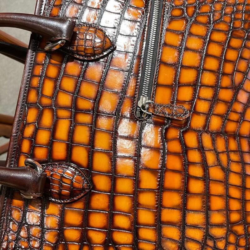 Новое поступление, мужская сумка yingshang, мужская сумка из крокодиловой кожи, мужская сумка из крокодиловой кожи, мужской портфель коричневого цвета, большой размер