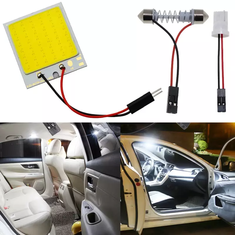 Светодиодная лампа T10 DC 12 В с белым клином 48Smd C5W COB для внутреннего освещения автомобиля, лампа для чтения, парковочная лампа, адаптер для багажника, 1 шт.