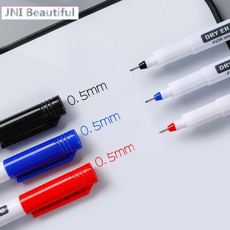 Bolígrafo de pizarra borrable en 3 colores, rotulador extremadamente fino de 0,5 MM para borrado en seco, dibujo, examen de oficina, resistente al agua