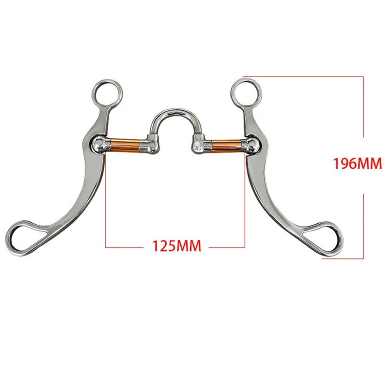 Horse Bit Stainless Steel Correction Mouthpiece With Copper Barrels Gentle And Rust Free Snaffle Bit Access For Sensitive Horses