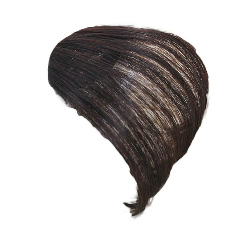 Klip rambut palsu wanita, Wig poni udara penuh tipis rapi ekstensi pinggiran rambut sintetis, alat penata rambut ekstensi