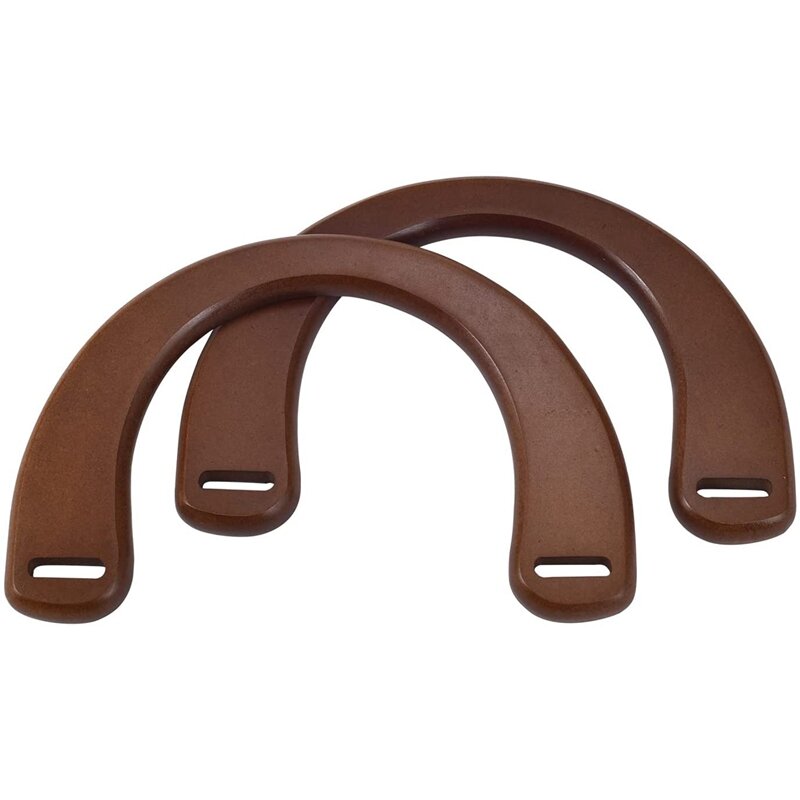 4 buah pegangan tas kayu berbentuk U untuk tas tangan pantai buatan tangan aksesoris pengganti pegangan tas jerami