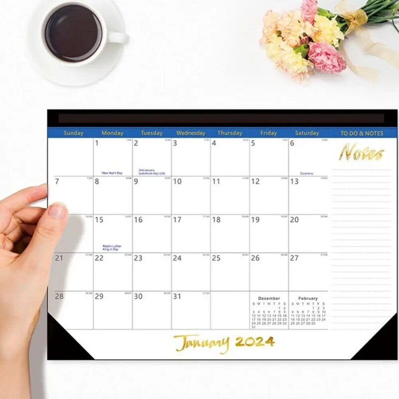 Kalendarz ścienny kalendarz organizacyjny trwały, łatwy do odczytania 18-miesięczny kalendarz biurkowy ścienny dla 2024.1-2025.6 angielski