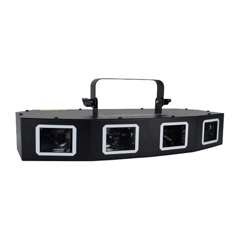DJ AiK-Lámpara láser RGB 3 en 1 de cuatro lentes, DMX512, efecto de línea de escaneo, iluminación de escenario, proyector láser para Dj, discoteca, baile de salón