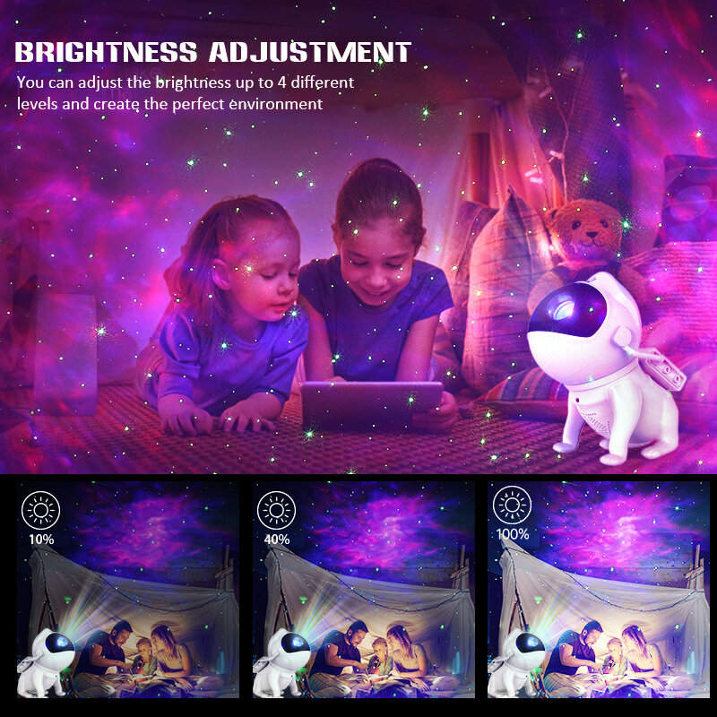 Space Dog Night Light Galaxy Star Astronaut Projector App Nebula Lamps  Led Lights For Children Bedroom Decorative Birthday Gift
