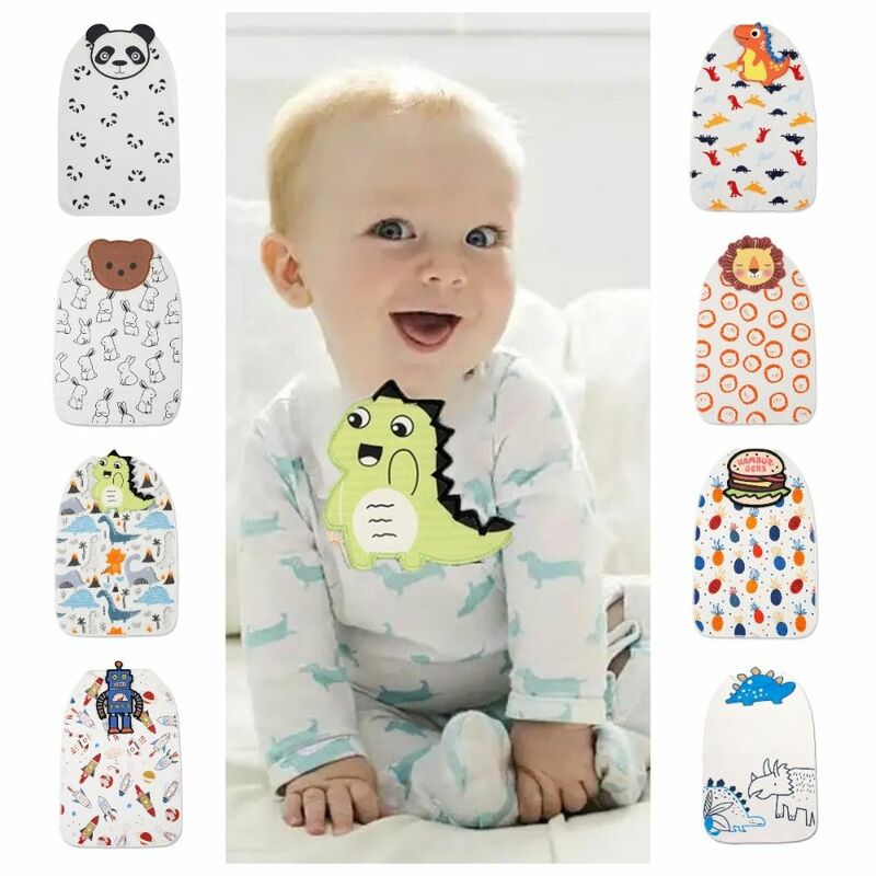 Cartoon Animal Themed Baby Sweat Absorbent Towel Cotton Cloth Comfortable Infant Back Towel Pad Breathable High-absorbent