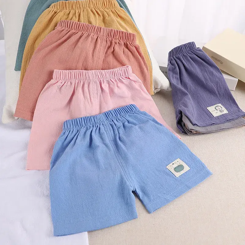 Menina menino verão shorts multicolorido moda confortável respirável listra esporte shorts criança calças casuais para crianças