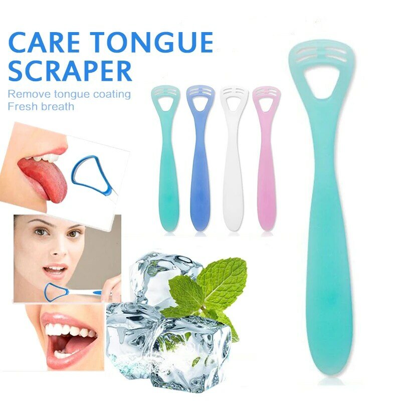 Escova raspador de língua, Oral Care, Mantenha a respiração fresca, Reutilizável, Limpadores de língua, Cor aleatória, Útil, Novo